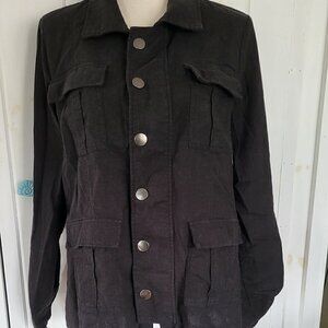 Maurices Linen Blend Snap Button Shacket Jacket Size XXL